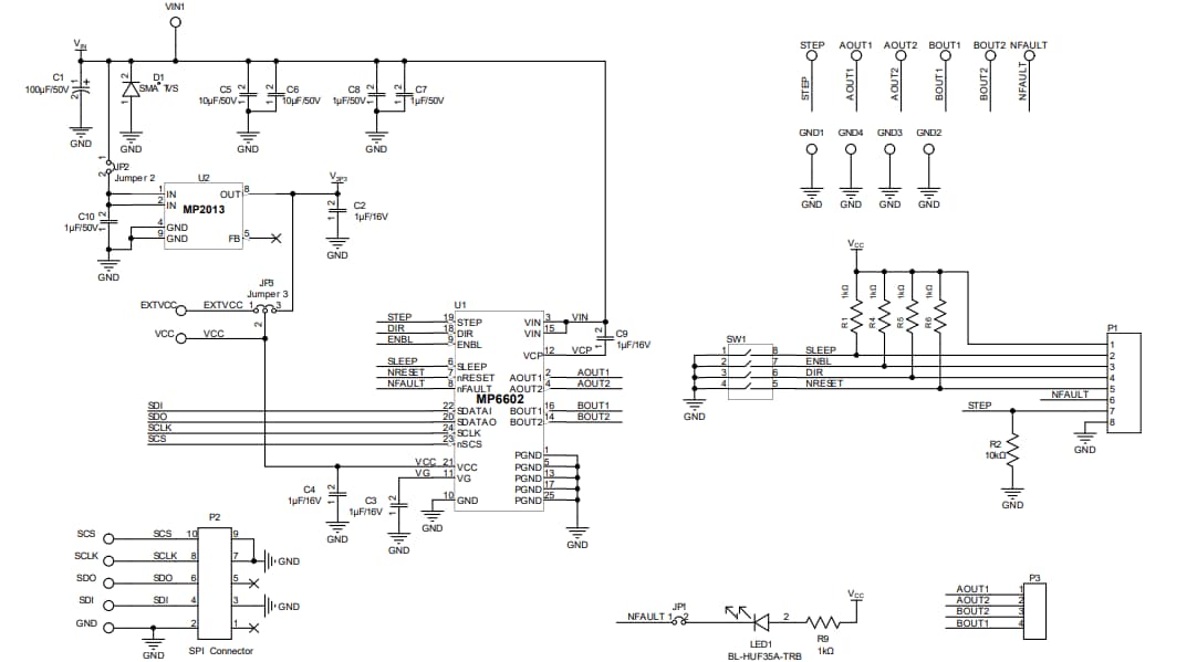 Schematic - Monolithic Power Systems (MPS) EV6602-V-01A Evaluation Board